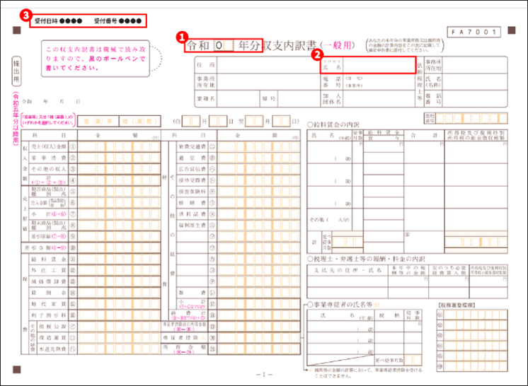 収支内訳書