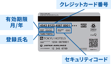 カード裏面 有効期限月/年 クレジットカード番号 登録氏名 セキュリティコード