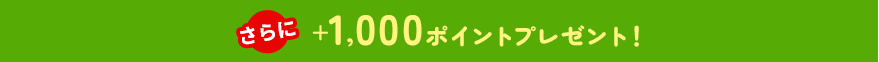さらに+1,000ポイントプレゼント!