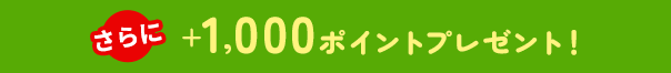 さらに+1,000ポイントプレゼント!