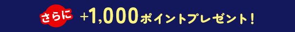 さらに+1,000ポイントプレゼント!