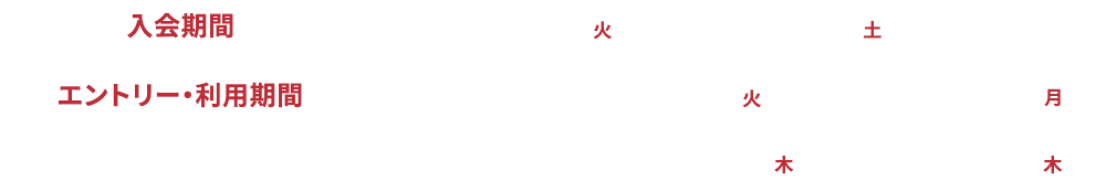 入会期間：2026年9月1日（火）～10月31日（土）エントリー・利用期間　9月入会者 ：2026年9月1日（火）～11月30日（月）10月入会者：2026年10月1日（木）～12月31日（木）