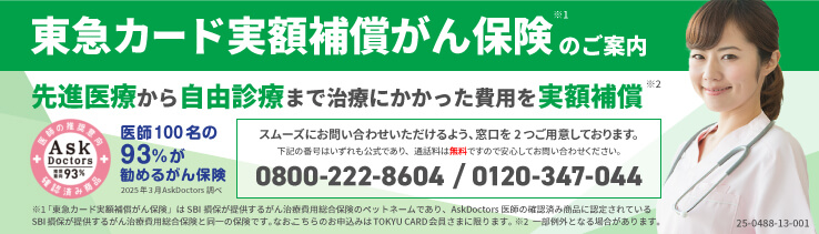 東急カード実額補償がん保険のご案内