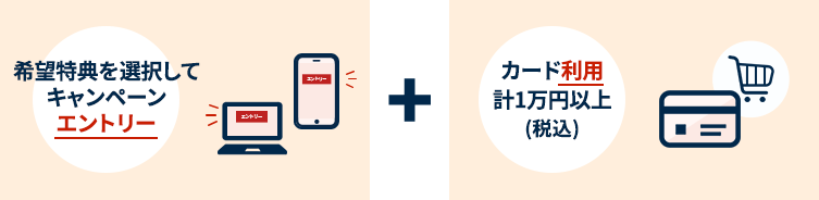 希望特典を選択してキャンペーンエントリー カード利用計1万円以上(税込)