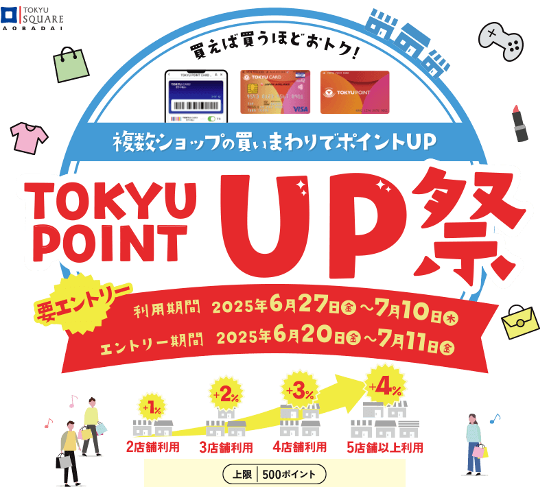 買えば買うほどおトク!複数ショップでお買物 TOKYU POINT UP祭