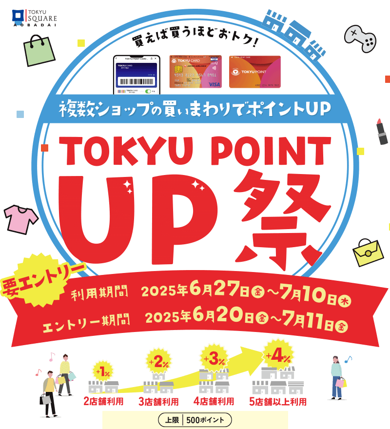 買えば買うほどおトク!複数ショップでお買物 TOKYU POINT UP祭