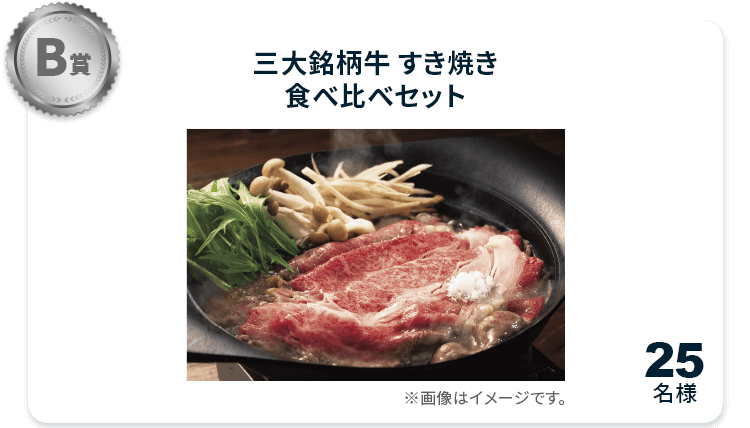 B賞 三大銘柄牛 すき焼き食べ比べセット