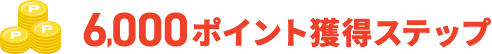 6,000ポイント獲得ステップ