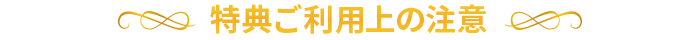 特典ご利用上の注意