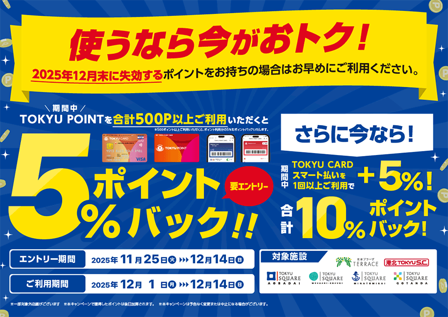 【使うなら今がおトク!】ポイント利用で最大10%ポイントバック