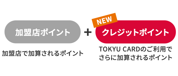 加盟店ポイント+クレジットポイント